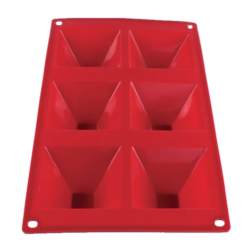 A-to-Z Supply PLBM009S Baking Mold, 3 oz., -40° - 550°F Temperature Range, (6) Pyramid Cavities, Flexible, Unbreakable, Non-Stick, Stain Resistant, Dishwasher Safe