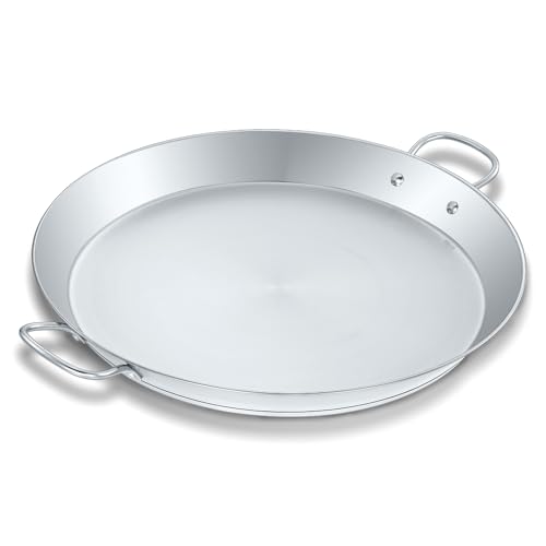 Comparison: Best Stainless Paella Pan 2 Concord Premium Stainless Steel Paella Pan with Heavy Duty Triply Bottom (16" (40 CM))