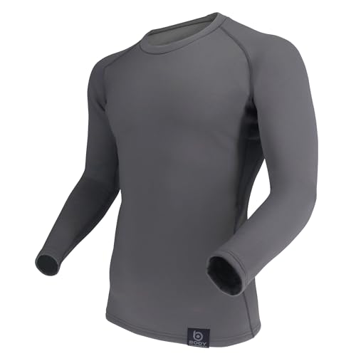 おたふく手袋 冬用インナー クルーネック[蓄熱+裏ボア ストレッチ 消臭 厚地]JW-254 グレー Mサイズ