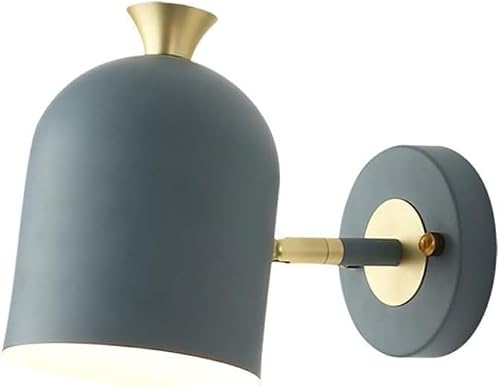 HYJAUSXB Nordic Wall Sconce Modern Minimalist Lighting Fixture - Bedroom Bedside Lamp with 90° Up Down Adjustable Shade | E27 Socket Contemporary Dome Design Mounted Light (Green) (Blue)