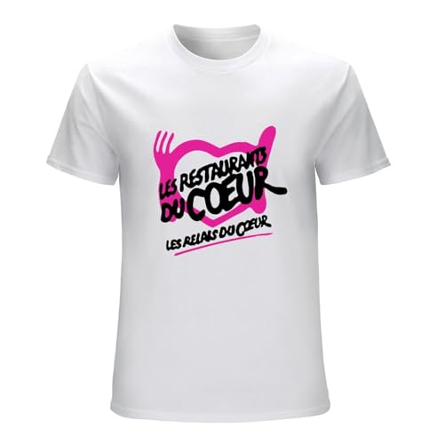 Les Restos du Coeur Unisex T-Shirt Cotton Men Summer Fashion White Tee 3XL