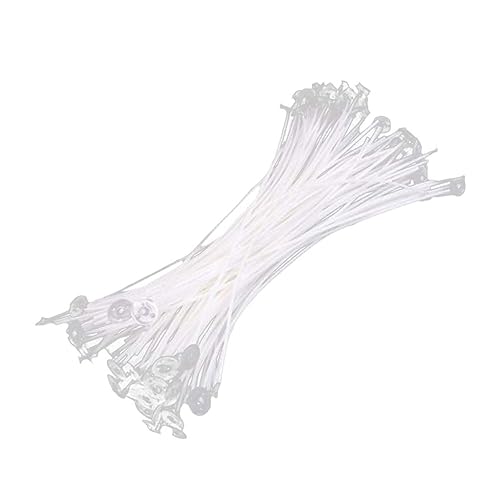 VILLCASE DIY Candlewick Core 100 Pack 15cm Long Pure Cotton Pre-Waxed for Burns