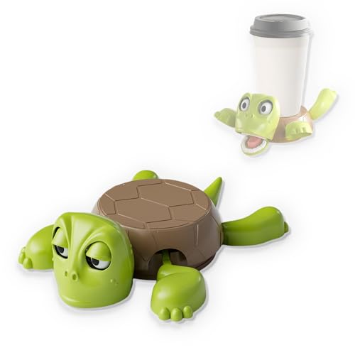 XINSHEYE 亀 コースター コースター おもしろグッズ 1個入り (グリーン) 表情変化するオープンアイドタートルティーカップホルダー 耐熱/滑り止め/傷防止 オフィス装飾 カップパッドマグホルダー 誕生日 プレゼント グリーン