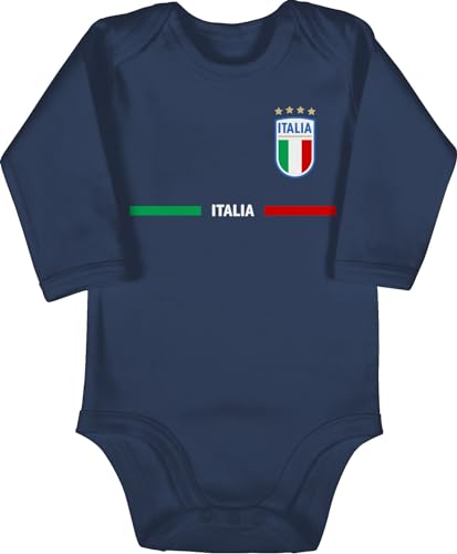 Baby Body langarm Mädchen Junge - 2024 Fussball EM Fanartikel - Italien...