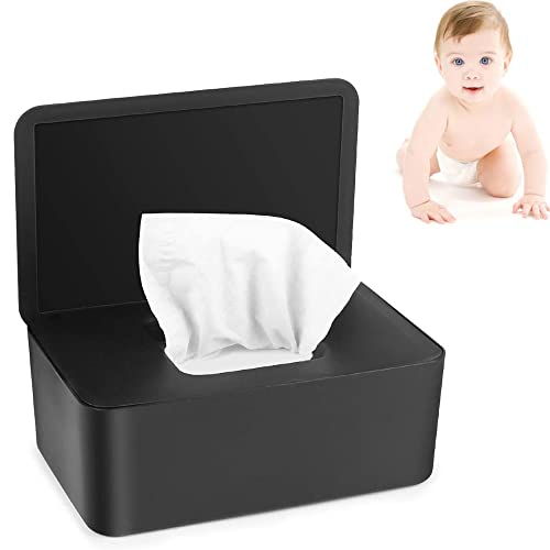 Caja para PañUelos, Caja para Toallitas Húmedas, Dispensador Toallitas Bebe, Dispensador de Toallitas Humedas, para la Oficina en Casa, Decoración de Coche Automotive (Negro)