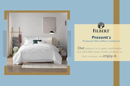 Image of Filbert 600 GSM Comforter for Double Bed | Super Warm Winter Quilt /Rajai | Thick Microfiber Blanket with Cloud-Soft Fill | Luxury Bedding for Winters - 90x100 Inch | Silver /Medium Blue