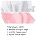 JUNESHE 4 Pack Small Gift Bags, 7.1” Pink and White Little Gift Wrap Bag with Handles & Tissue Paper for Party Favor Presents Birthday Wedding Jewelry Baby Shower