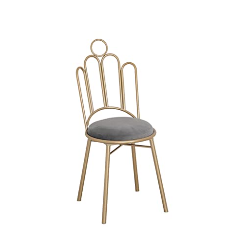 UYKUM Silla de maquillaje para sala de estar, comedor, moderna, minimalista, de hierro forjado, con parte trasera de guardarropa, silla casual, moderna para cocina, restaurante