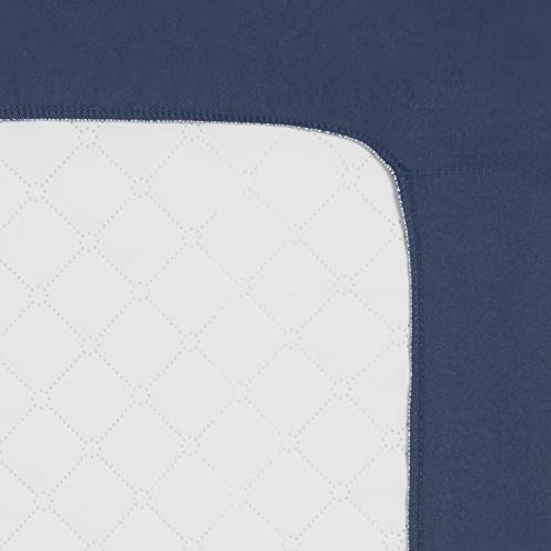 Image of Dark Navy Blue Pack n Play Quilted Mattress Sheet Ultra-Soft, Comfortable Portable Crib Mattress Sheet for Baby Boys; Playpen or Mini Crib Fitted Sheet with Quilted Top