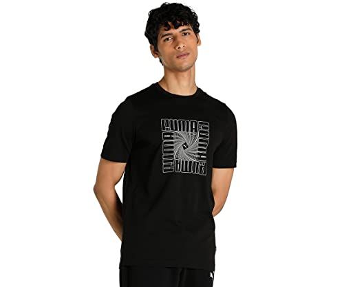 Image of PUMA Men's Letter Print Regular Fit T-Shirt