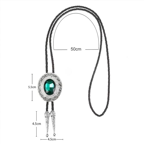 Image of Western Bolo Tie Cowboy Bolo Ties Rhinestone Necklace Bola Tie for Men Women