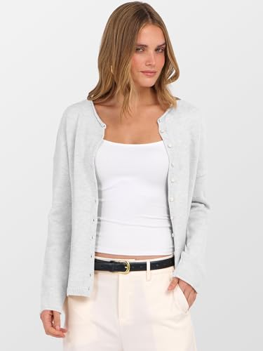 ANRABESS Cardigan Sweaters for Women Lightweight Button Down Long Sleeve Soft Y2k Trendy Casual 2025 Fall Fashion Outfits4