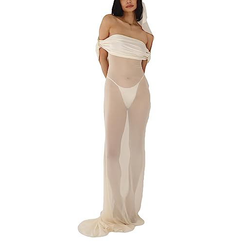 Womens See Throgh Dress Sexy Elegant Mesh Split Dresses Nightwear Beach Cover Up Holiday Holiday Sun Dress Photography2