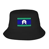ZISTRCBAO Mit Flagge Der Torres-Strait-Insulaner Bucket Hat, Fischermützen Mit Breiter Krempe, Modischer Sonnenmütze Uv Schutz Sonnenhut, Angeln, Wandern, Outdoor Hüte Für Männer Und Frauen