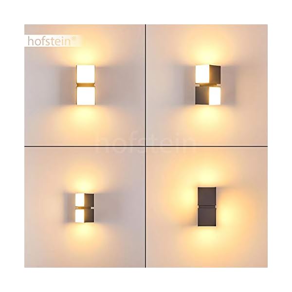 LED Außenwandleuchte Swanek, Wandlampe aus Aluguss in Anthrazit/Weiß, 23 Watt, 1000 Lumen, Lichtfarbe 3000 Kelvin, verstellbare Wandleuchte m. Lichteffekt, für Terrasse/Hof/Haustür, IP44 – Bild 3