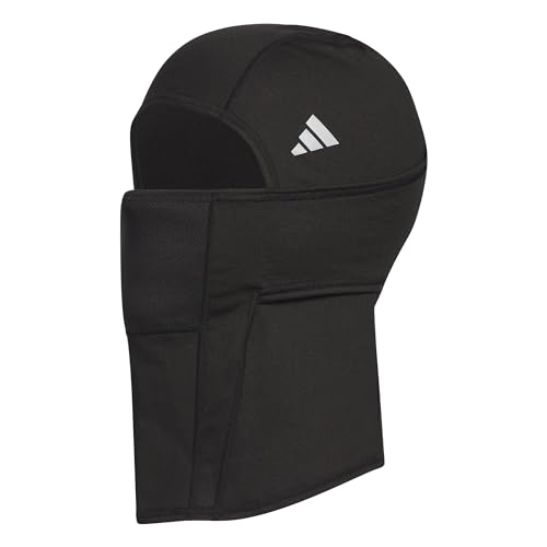 adidas Alphaskin Balaclava Ski Mask, Athletic face Cover for Exercise and Winter Sports, Black/Silver Reflective F23, One Size