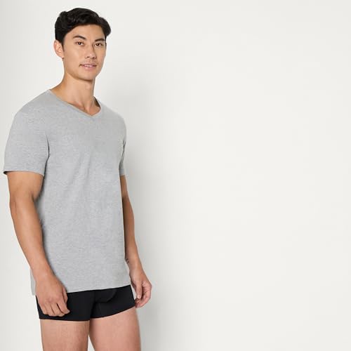 Image of Amazon Essentials Men's Slim Fit V-Neck Undershirt, Breathable Cotton, Pack of 6