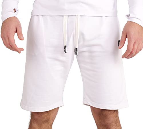 Gennadi Hoppe Herren Sweat Cotton Shorts Berti Bermuda Sweatpant Sport Short H6704 weiß S weiß (White) Cover