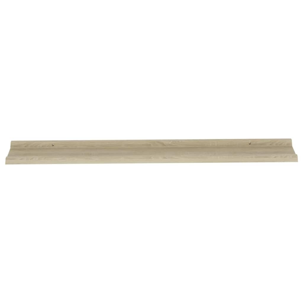 Regały ścienne 4 szt. dąb sonoma 115 x 9 x 3 cm, wytrzymała płyta MDF, regał wiszący na książki, rośliny, artykuły dekoracyjne, uniwersalny montaż ścienny w salonie, sypialni