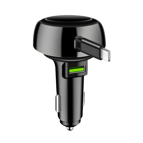 Chargeur de voiture rétractable Ankuee 2 en 1 avec câbles USB et Type C universels