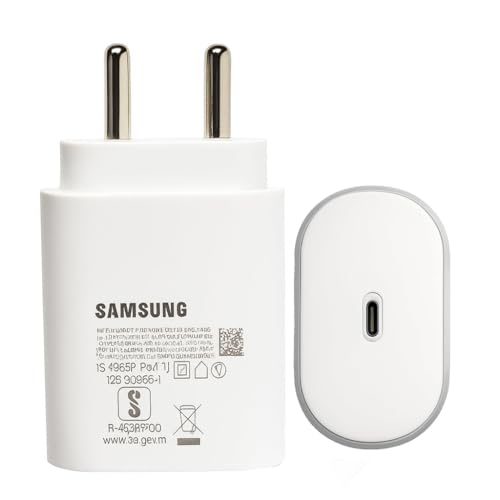 Image of Samsung Original 25W GaN PD 3.0 Type C SuperFast Charger Adapter Compatible with Samsung Galaxy S25|M06|F06|M16| F16|M05|M35|F05|S10+|A9+, USB C Quick Power Adaptor (25W White)