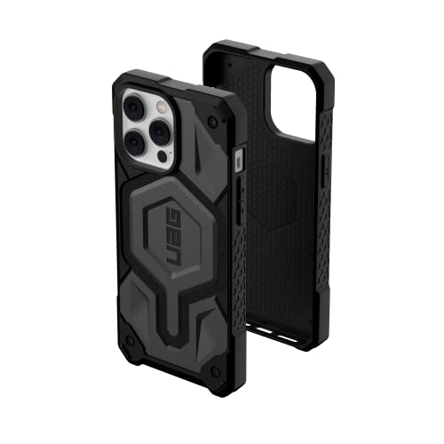 URBAN ARMOR GEAR UAG Designed for iPhone 14 Pro Max Case Silver 6.7 Monarch Pro Build-in Magnet Compatible with MagSafe Charging Rugged Shockproof Dropproof Premium Protective Cover