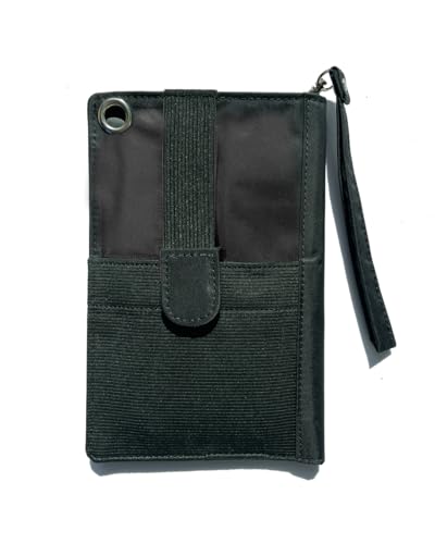 RFID Blocking Nylon Plus-Sized MyPhone Wallet with Wrist Strap, Black