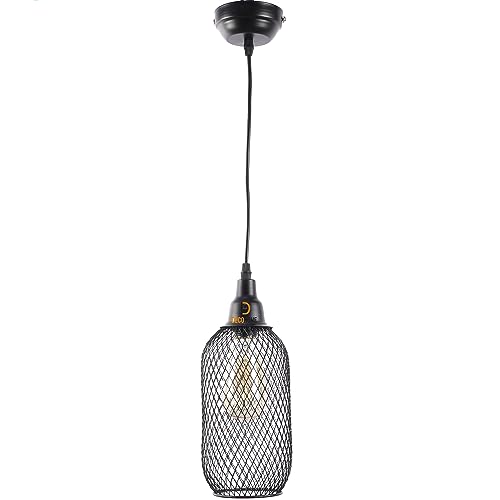 Image of DECOHOME Modern Hanging Ceiling Lamp Lights for Home & Decor | Premium Finish Pendant Light for Living Room, Bedroom & Dining Area | Stylish Indoor Lighting | Chandelier Lights (Cylindrical-Black)