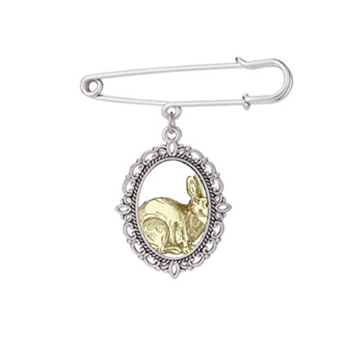 Broche lapin de Pâques de culture taille M accessoire élégant pour robe et châle