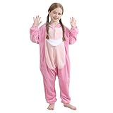 Unisex Children Pink Onesie, Halloween Costume Christmas Pajamas For Girls and Boys 12-13Y