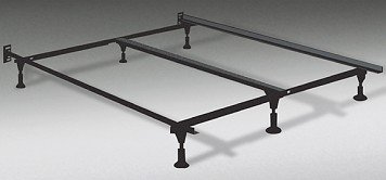 Soft Sleeper Heavy Duty King Metal Bed Frame with Center Support and 6 Glide Supports Fully Adjustable Queen, King, Cal King