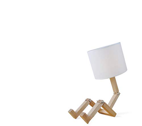 Lampe de table bureau en bois massif GZ modèle robot créatif