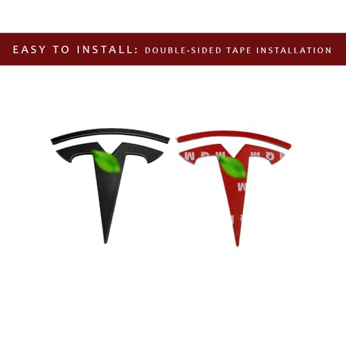 Image of Front & Back Badge Decal Emblem Logo Decoration Covers Compatible with Tesla Model 3 (Matte Black)