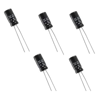 VNGEE ENTERPRISE Electrolytic Capacitors 25uF 10VoltCapacitors 10uF 25Volt by (Pack of 25)