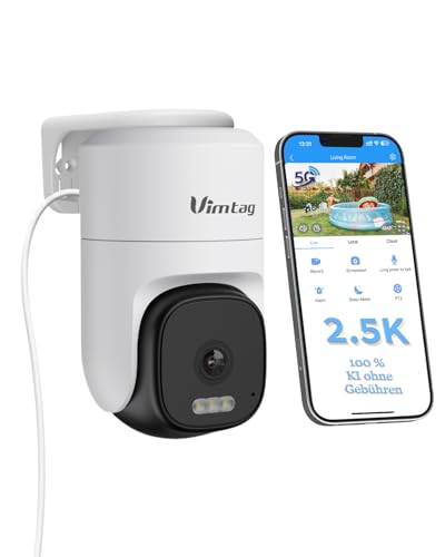 VIM TAG 2,5K Überwachungskamera Aussen, 5GHz WLAN Kamera Überwachungs außen,360°PTZ mit PIR Automatischer Verfolgung,Vollfarb-Nachtsicht, 2-Wege-Audio, IP66,Funktioniert mit Alexa,SD & Cloud VIM TAG 2,5K Überwachungskamera Aussen, 5GHz WLAN Kamera Überwachungs außen,360°PTZ mit PIR Automatischer Verfolgung,Vollfarb-Nachtsicht, 2-Wege-Audio, IP66,Funktioniert mit Alexa,SD & Cloud