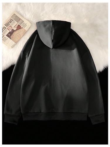 SHENHE Men's Skull Print Graphic Hoodie Loose Fit Gothic Long Sleeve Streetwear Hooded Pullover2