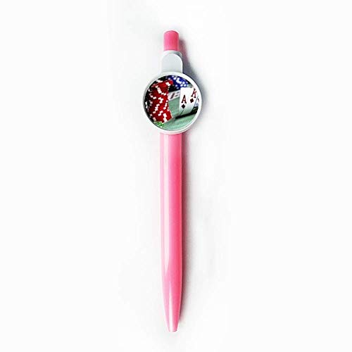 Stylo à bille rétractable à motif jetons de poker, l'idée cadeau idéale pour joueurs