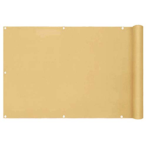 Con banda trenzada y ojales, 0,85 x 10 m, color crema, perfecto para patio y terraza, incluye bridas para cables para una fácil instalación