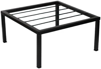 SUNBIRD Black Metal Plant Lockable Wheels Caddy Round Flower Pots Planter Dolly Base Stand Set with 360° Rolling Casters for Indoor, Outdoor, Home, Garden, (Sqaure Stand, 1 Pack)