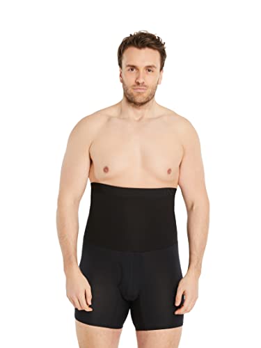 FINN Faja Reductora para Hombres con Efecto Reductor de Abdomen   Boxer de compresión con Cintura Alta   Calzoncillos moldeadores de algodón para un Abdomen más Plano Negro 5XL