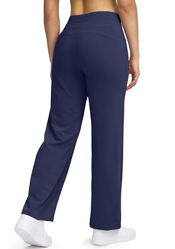 Soothfeel Calça feminina forrada de lã, cintura alta, bolsos com zíper, para inverno, quente, calça