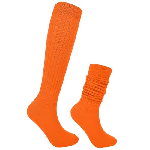 Violet Mist Slouch Socks for Women Girls Slouchy Scrunch Knee High Tube Long Stacked Cotton Colorful 80s 90s Novetly Socks