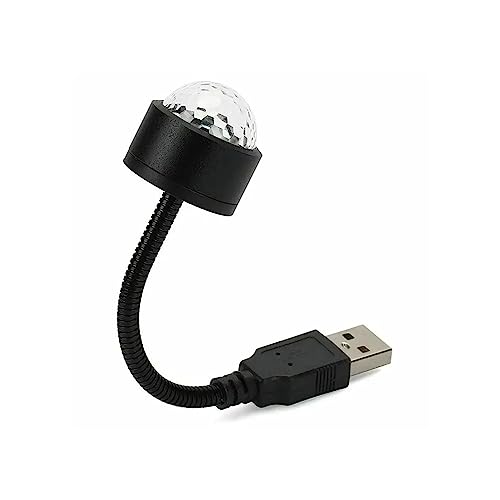 Image of USB Star Night Light Projector and Mini Disco Ball Light, Adjustable AUTO ROOF Interior CAR Ceiling Lights, Flexible Atmosphere Strobe Light Decorations for Bedroom CAR Party Ceiling
