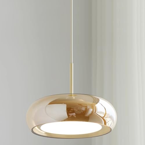 Lustre pour chambre à coucher et salle à manger avec éclairage LED 24W ajustable en verre