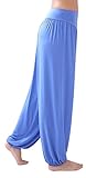 AvaCostume Womens Modal Cotton Soft Yoga Sports Dance Harem Pants, XXXL, SkyBlue