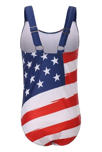 Image of Girls One Piece Swimsuits Tie Dye Bathing Suit for Girls Hawaiian Swimwear 3-16 Years