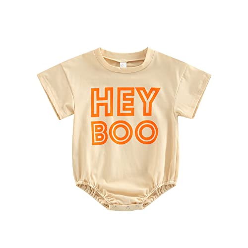 Kayotuas Baby Boy Girl Halloween Outfit Bubble Romper Oversized Sweatshirt Bodysuit Announcement Shirt Cute Halloween Clothes