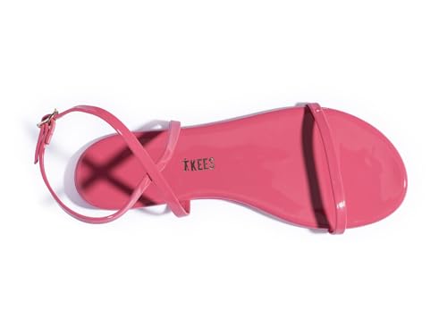 TKEES MJ Patent - Flats for Women - Rubber Outsole - Ankle Strap - Adjustable Buckle Detailing - Leather Upper Hot Pink 10 B - Medium2