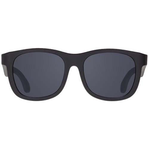 Image of Babiators Baby Navigators - Sunglasses Babies, Toddlers, Children |UV Protection, Durable, Bendable, and Baby Proof, Jet Black With Smoke Lenses Polarized, Ages 0-2Y