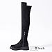 N.N.G Over The Knee Combat Boots, Black Faux Suede, Platform Lug Sole with 2 Inch Heel, Side Zipper for Women, Streetwear Fashion, Size 9